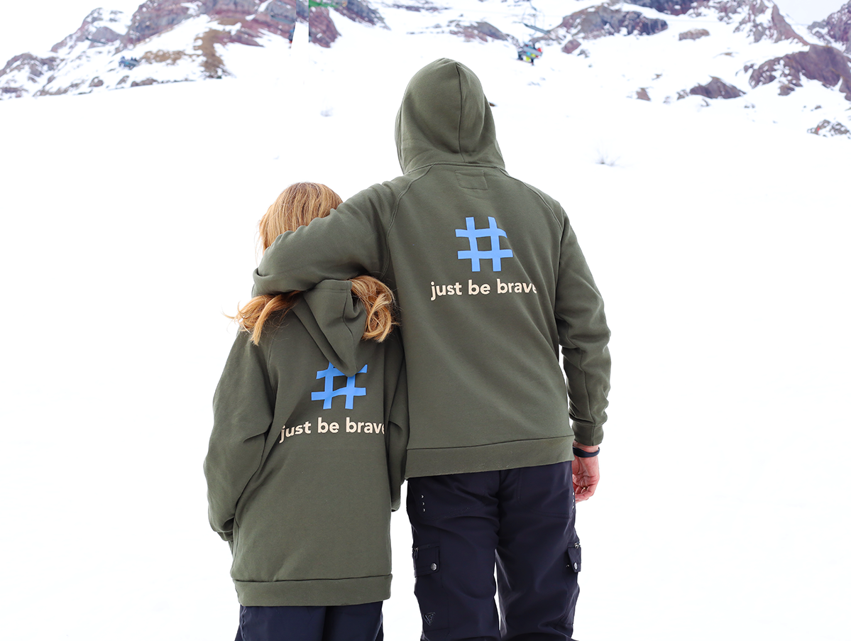 Sudadera verde "just be brave"