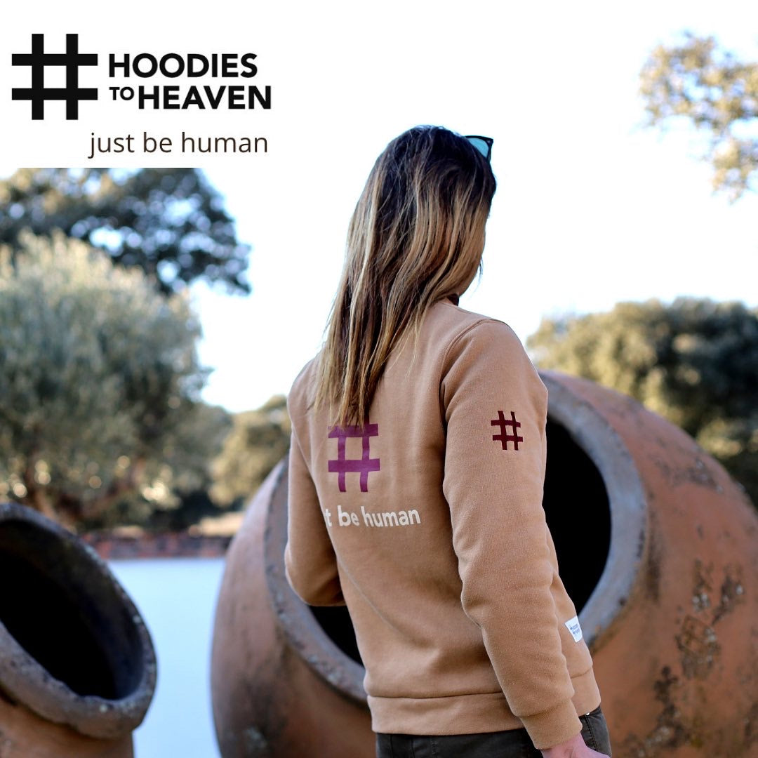 Sudadera camel &quot;just be human&quot;